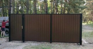 Купить распашные ворота из профнастила Кизилюрт, цена от 2799 руб.